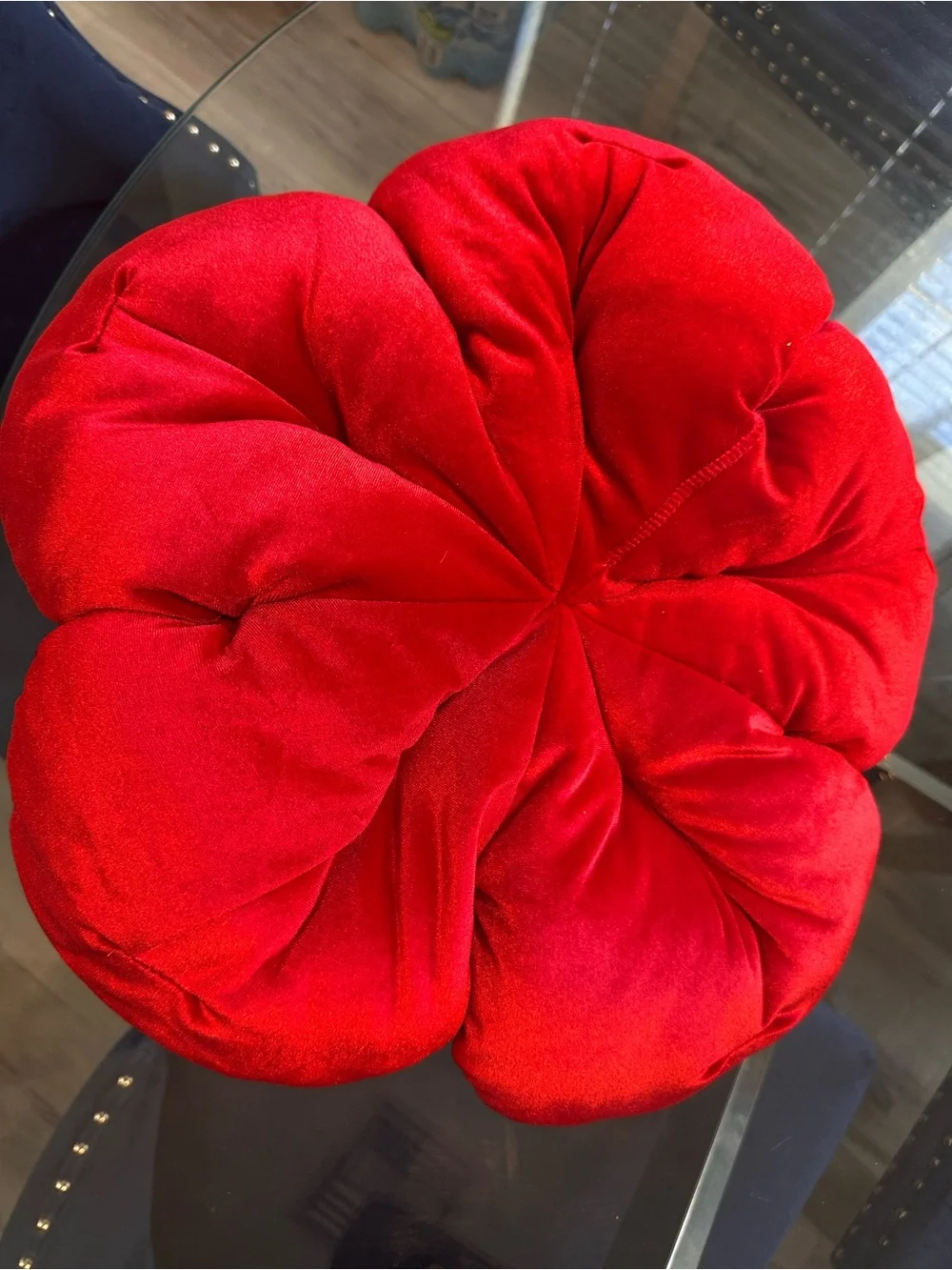 Red Velvet Rose Decorative Pillow - Brand Unspecified